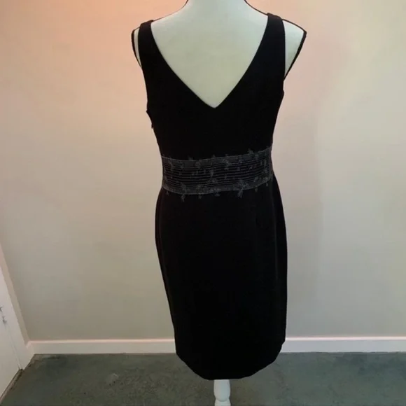 VINTAGE CASUAL CORNER BLACK EVENING DRESS SIZE 10 - Picture 5 of 15